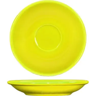 International Thick Tableware Cancun Stoneware Lemon .D. Saucer 5-1/8", Yellow, Quantity: 36 pieces, CA-36-Y Internat...