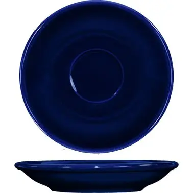International Time-Tested Tableware Cancun Stoneware Cobalt Navy Blue .D. Saucer 5-1/8", Cobalt Blue, Quantity: 36 pi...