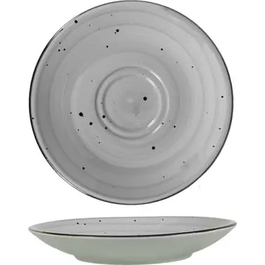 International Top-Tier Tableware Rotana Stoneware Stone Saucer 6-1/2", Stone Earth Tone Colors, Quantity: 36 pieces, ...