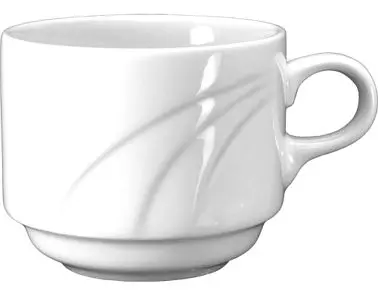 International Traditional Tableware Amsterdam Porcelain Stacking Cup (9oz), Bright White, Quantity: 36 pieces, AM-38 Inter...