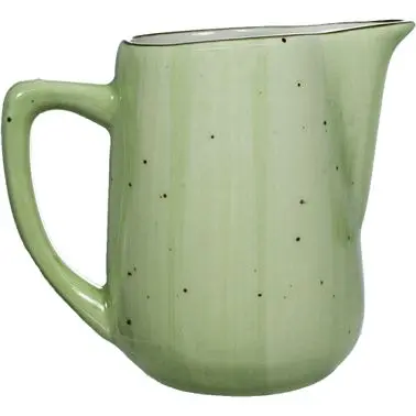 International Unique Tableware Rotana Stoneware Lime Creamer (6oz), Lime Brown Trim and Speckles, Quantity: 12 pieces, RT-...