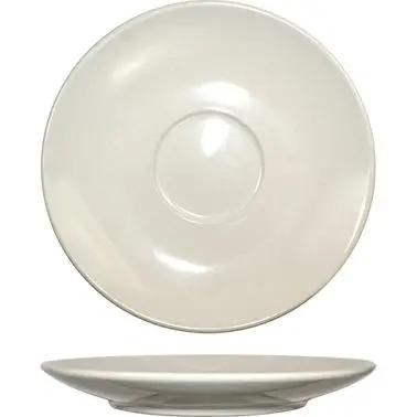 International Updated Tableware Roma Stoneware Cappuccino Saucer 7-1/4", American White (Ivory, Eggshell, Cream), Qua...