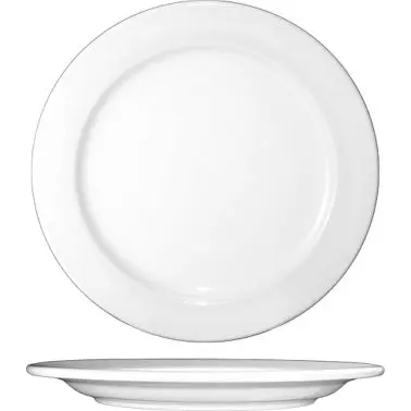 International User-Friendly Tableware Dover Porcelain Round Plate 7-1/8", European White (Off White), Quantity: 36 pi...