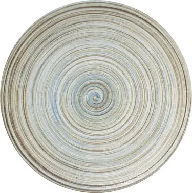International UV-Resistant Tableware Moroccan Porcelain Cream Blue & Brown Plate 10-1/2", Cream Soft Blue & B...