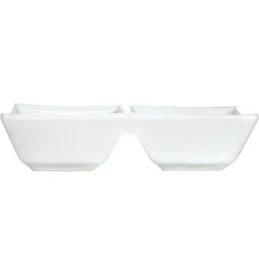 International Versatile Tableware Elite Porcelain 2-Compartment Sauce Dish 4-3/8" (1oz), Bright Snow White, Quantity:...