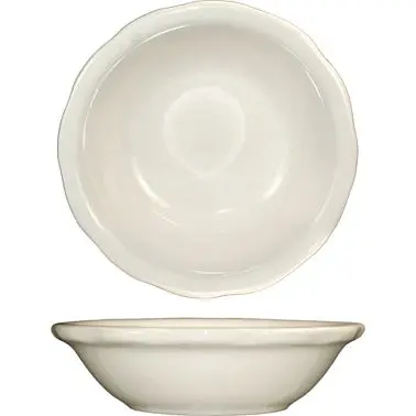 International Weatherproof Tableware Victoria Stoneware Fruit Bowl (6oz), American White (Ivory, Eggshell, Cream), Quantit...
