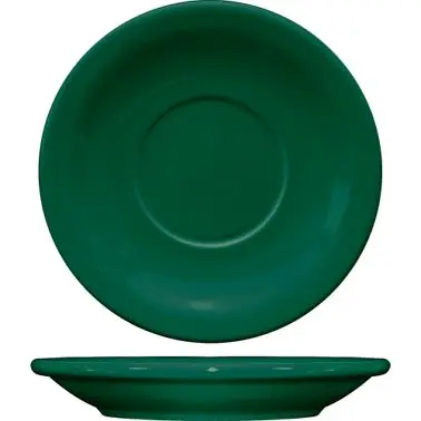 International Weather-Resistant Tableware Cancun Stoneware Forest Green Saucer 5-1/2", Green, Quantity: 36 pieces, CA...