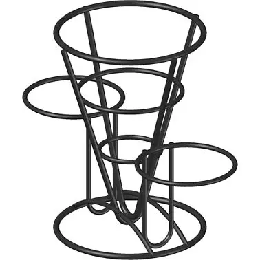 International Weather-Resistant Tableware Fry Cone Black Iron/Double Cup Ring 5", Black, WC-702 International Tableware