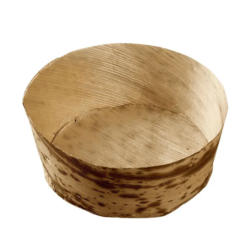 Solia Bamboo Leaf 2.8 x 2.8 x 1" Round Mini Dish, Case 500 Count, VO13002c