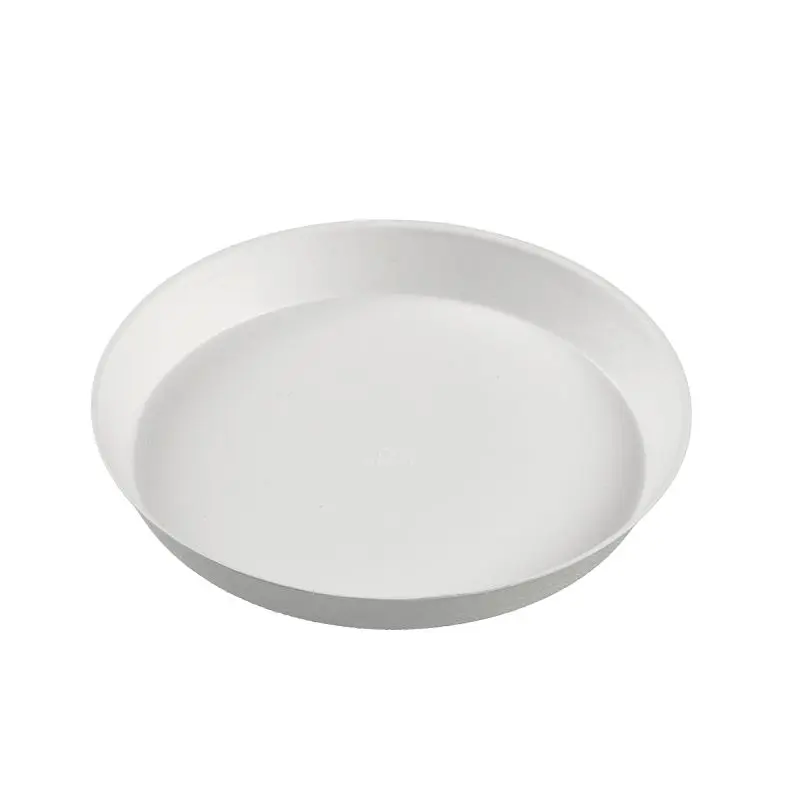Solia Compact Round Sugarcane Pulp White Plate Ninfea D6.3" x H0.8" / D160 x H20mm, Case 200 Pieces, VF42130c