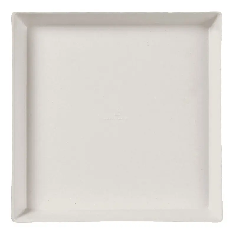 Solia High-Visibility Sugarcane Pulp Quartz Off-White Plate PLA Lamination 6.3"x6.3"x0.6", Case 200 Pieces,...