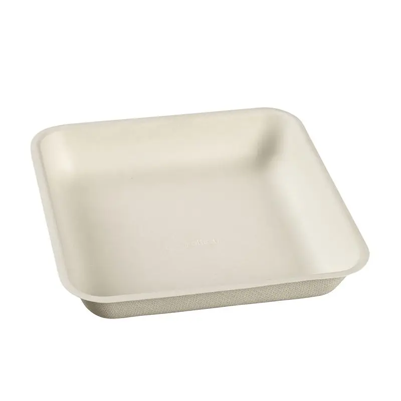 Solia Imagine Sugarcane Pulp Plate 7.6 x 7.6 x 1.4, Crate 500 Items, VF38500c