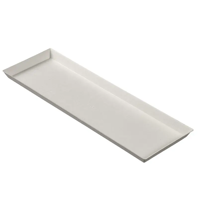 Solia Oversized Quartz White Sugarcane pulp plate 335x110x16mm, Case 200 Pieces, VF45060c