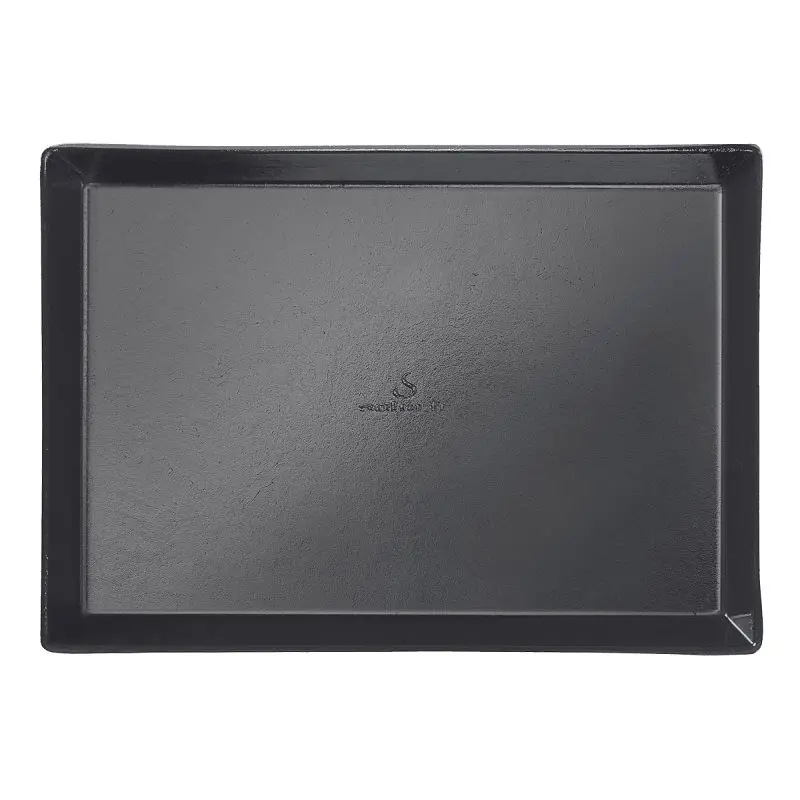 Solia Quartz White Sugarcane pulp plate Black pla Lamination 7.3"x5.1"x0.6"/185x130x16mm, Case 200 Pieces,...