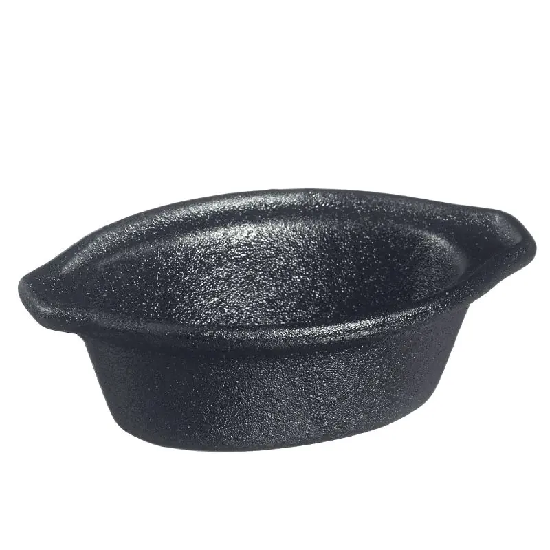 Solia Ribbed Sandy Eskoffié Carbon Black ceramic cocotte 1.4oz, Case 144 Pieces, DC57121c