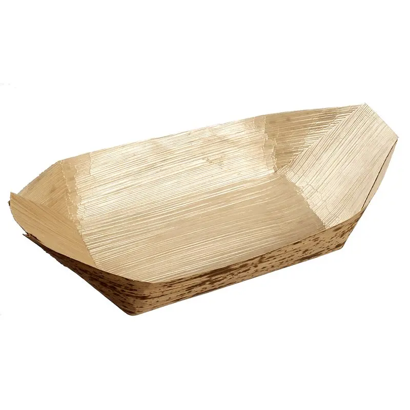 Solia Small Bamboo Leaf Boat 8.7 x 5.3 x 2.4", Case 1000 Pieces, VO13013c