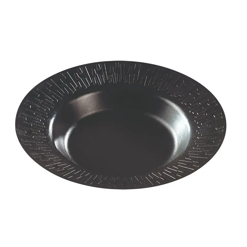 Solia Sugarcane Round Deep Plate Accueil PLA Black Coating 11.8 Oz D9.1" H1.5" / 350ml D230mmxH38mm, Case 200 Pi...