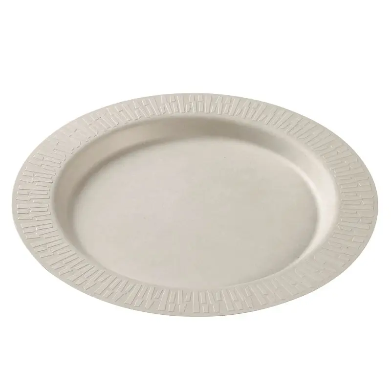 Solia Sugarcane Round Plate Accueil Bright White D10.6" H0.7" / D270mmxH18mm, Case 200 Pieces, VF40520c