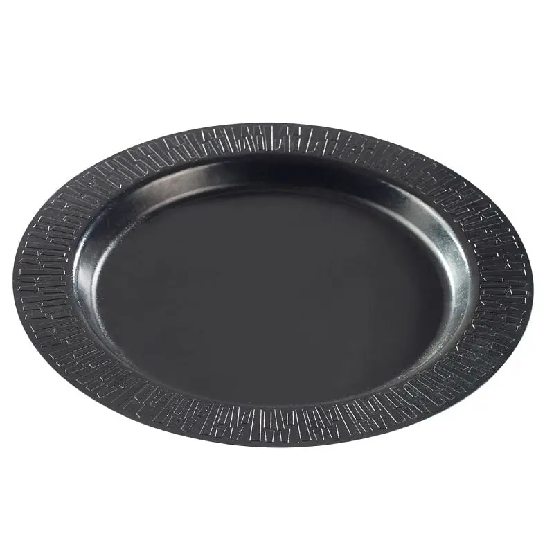 Solia Sugarcane Round Plate Accueil PLA Midnight Black Coating D10.6" H0.7" / D270mmxH18mm, Case 200 Pieces, VF4...