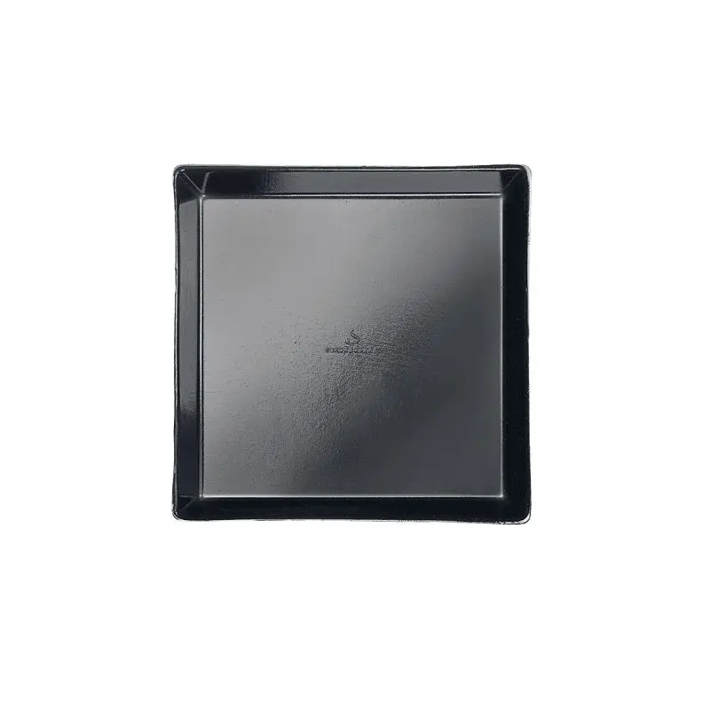 Solia Visible Quartz Sugarcane Pulp Plate Black Lamination 3.5"x3.5"x0.6"-90x90x16mm, Case 400 Pieces, VF45...