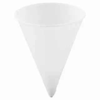 Solo Compact Paper Cone Water Cups, 4 Oz, White, Quantity: 5000 pieces, SCC4R2050