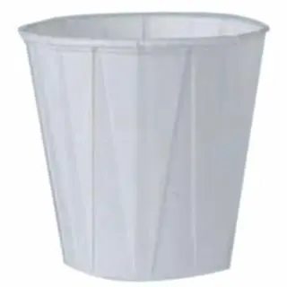 Solo Pleated Paper Water Cups, 3 1/2 Oz, Snow White, 5,000 per Case, SCC450