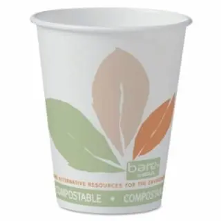 Solo Reinforced Eco-Forward Compostable Pla Paper Hot Cups, 8 Oz, Bare, SCC378PLABB