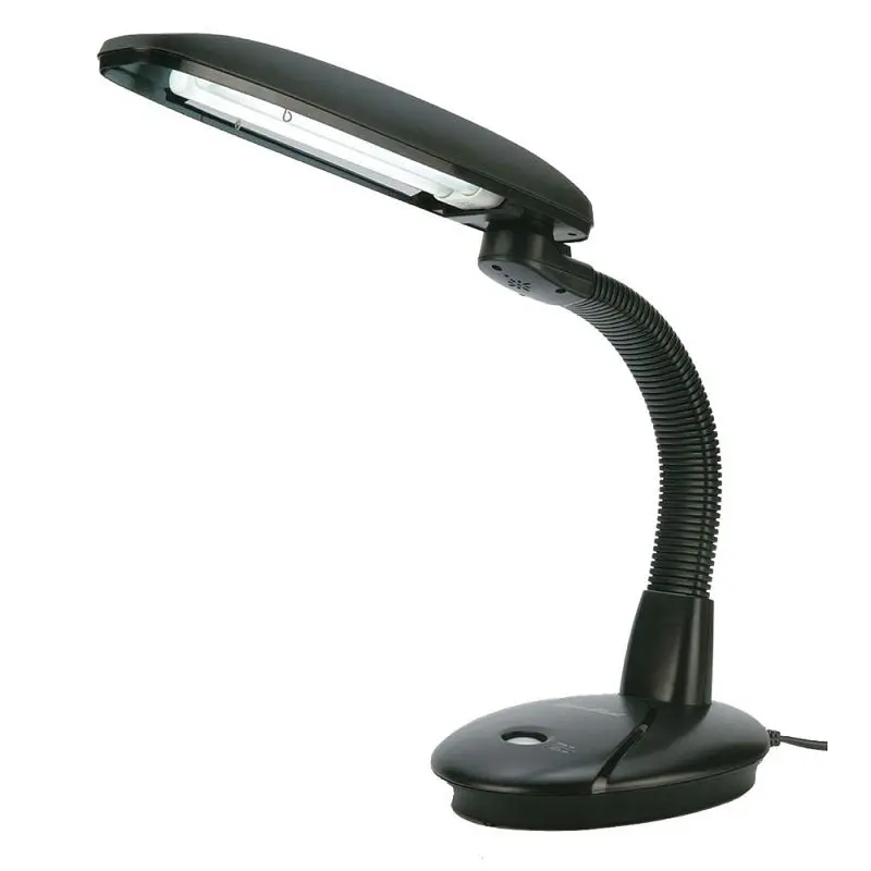 Sunpentown Heavy-Duty EasyEye Energy Saving Desk Lamp, Midnight Black (2-tube), SL-823B