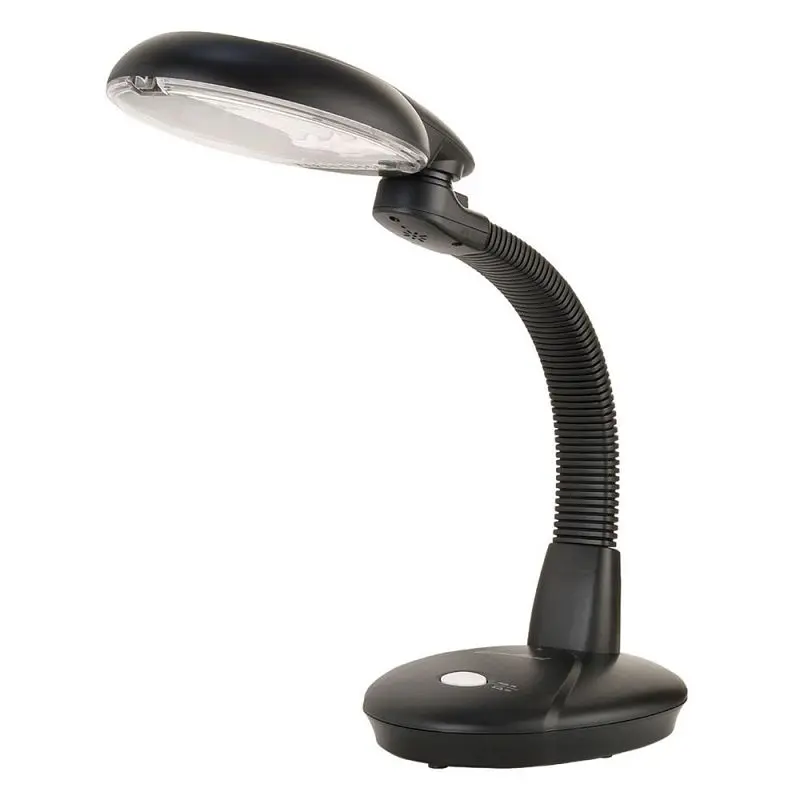 Sunpentown Ribbed EasyEye Energy Saving Desk Lamp, Black (4-tube), SL-821B
