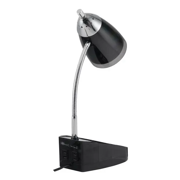 V-LIGHT Grooved 16 inch Black LED Arranger Lamp Organization and AC Outlets, SVCA2148104B