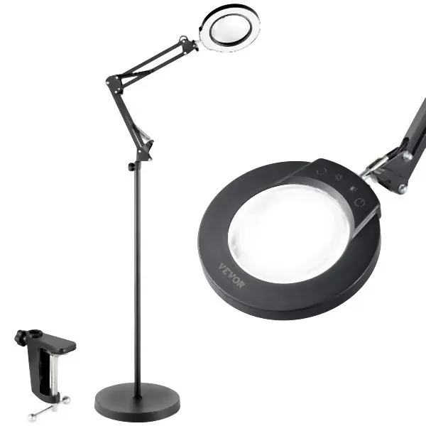 VEVOR 5X Floor Magnifying Glass Light and Stand LED 5 Color Modes 3--1, YGFDD12WZX21ZFNAXV9