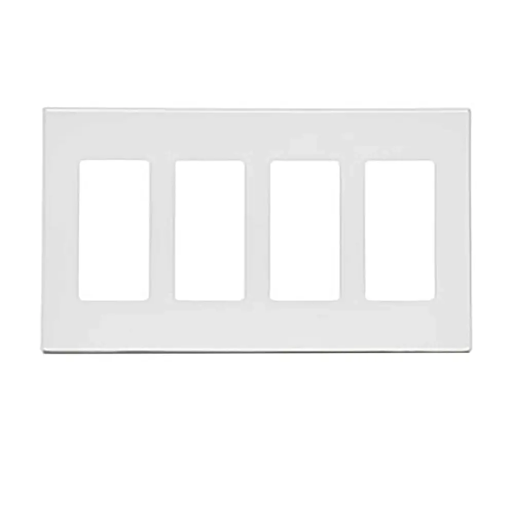 4-Gang Decora Screwless Wall Plate, Chalk
