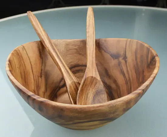 Acacia Wood Deep Salad Bowl, 12" x 6"