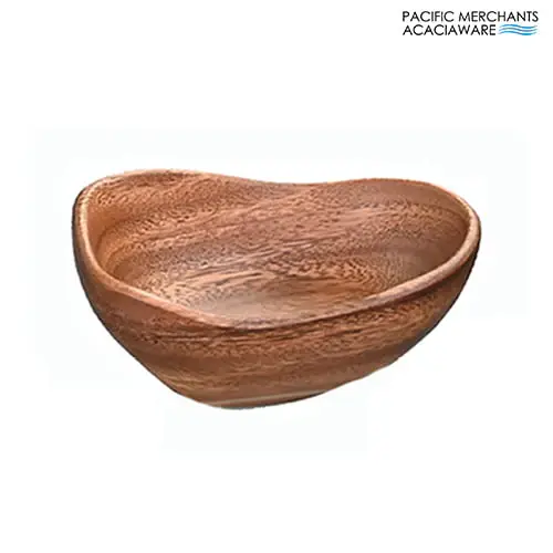 Acaciaware Rustic Salad Bowl, 6"L x 4"W x 3"H