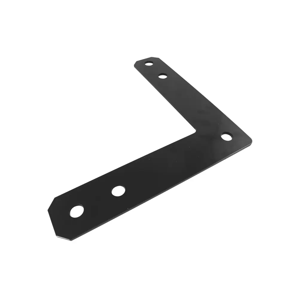 Black Flat Corner Plate, 12'' x 12'' x 2-1/2'' x 3/16''