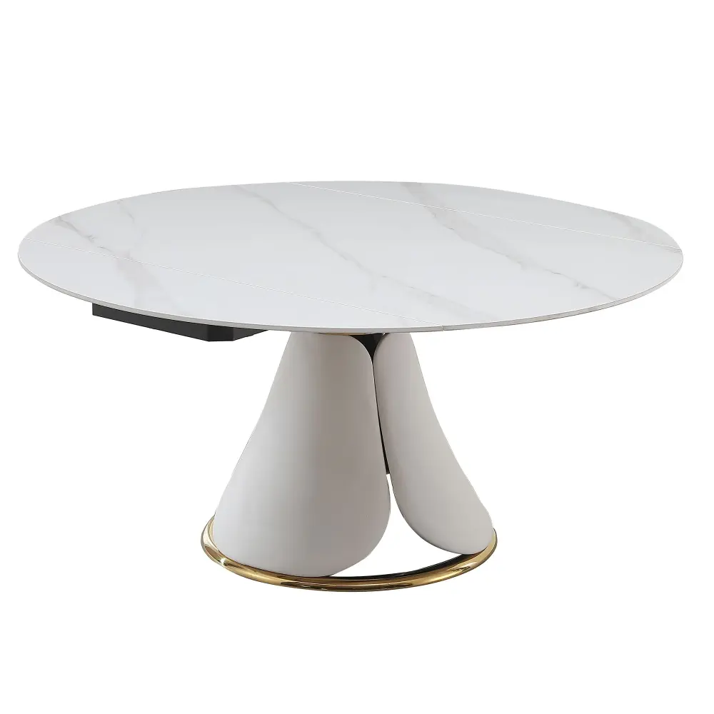 Fashion Modern Sintered Stone Dining Table Roll-up Function And Chairs