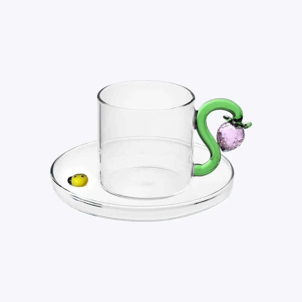 Fruits & Flowers Coffee Cup Saucer, Strawberry