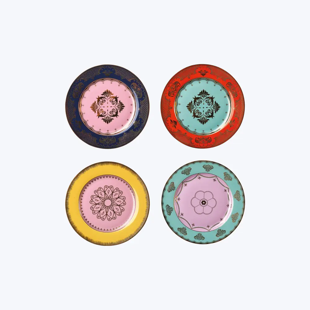 Grandpa Multicolor Plates, Set 4
