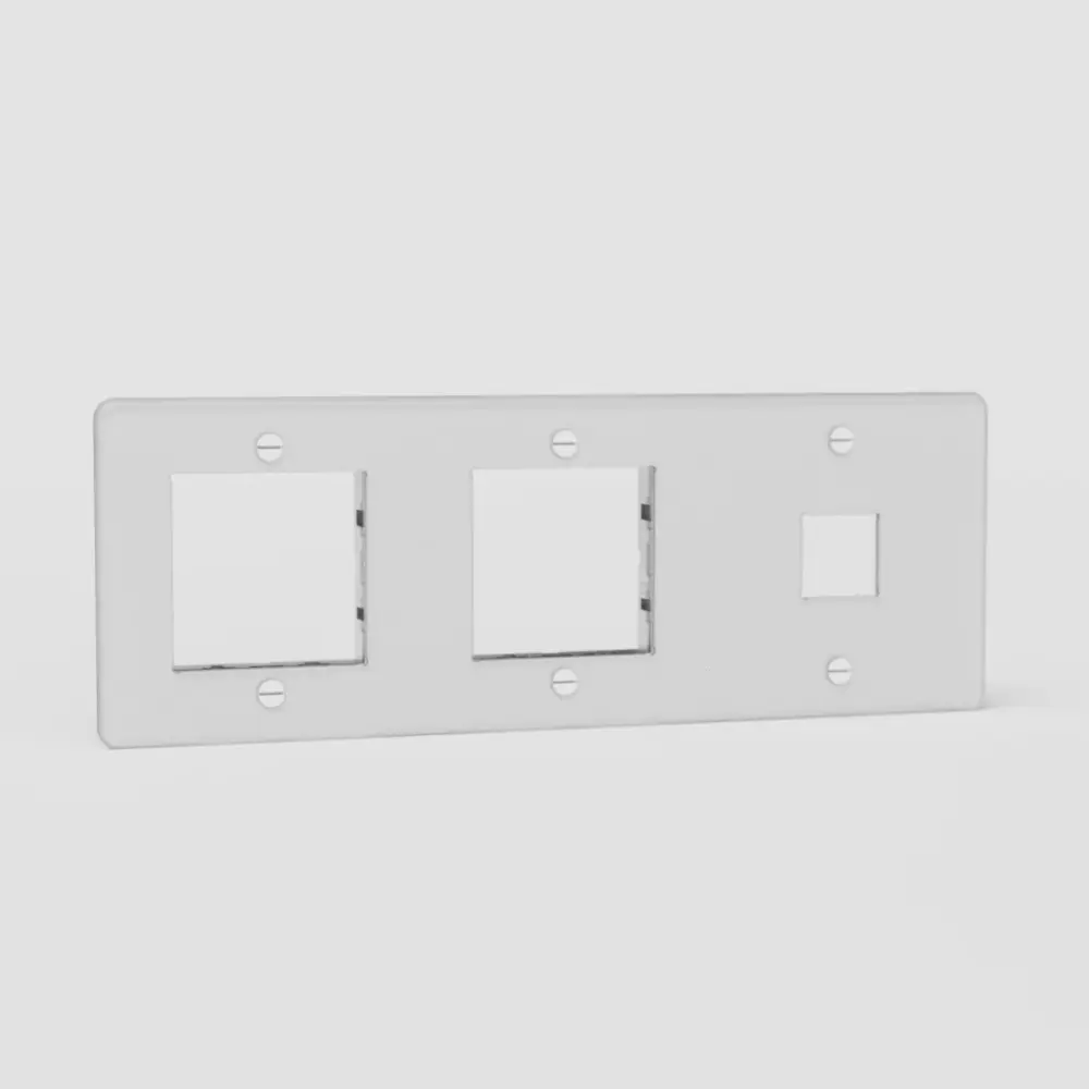 Kew Trinity 1x Keystone & 2x 45mm Module Plate - Clear | White
