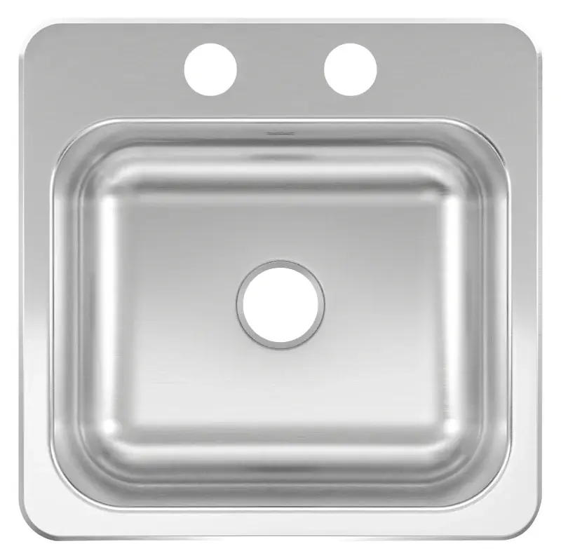 Kindred CSLA1515-6-2CBN Bar Sink Bowl, Rectangle Bowl, 15 L x 15 W Dimensions, Durable metal Steel, Satin, 1-Bowl