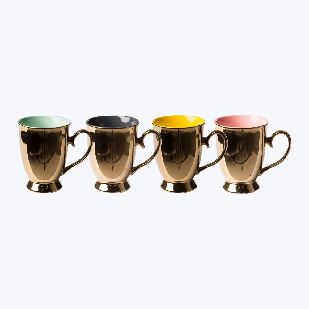 Legacy Multicolor Golden Mugs, Set 4