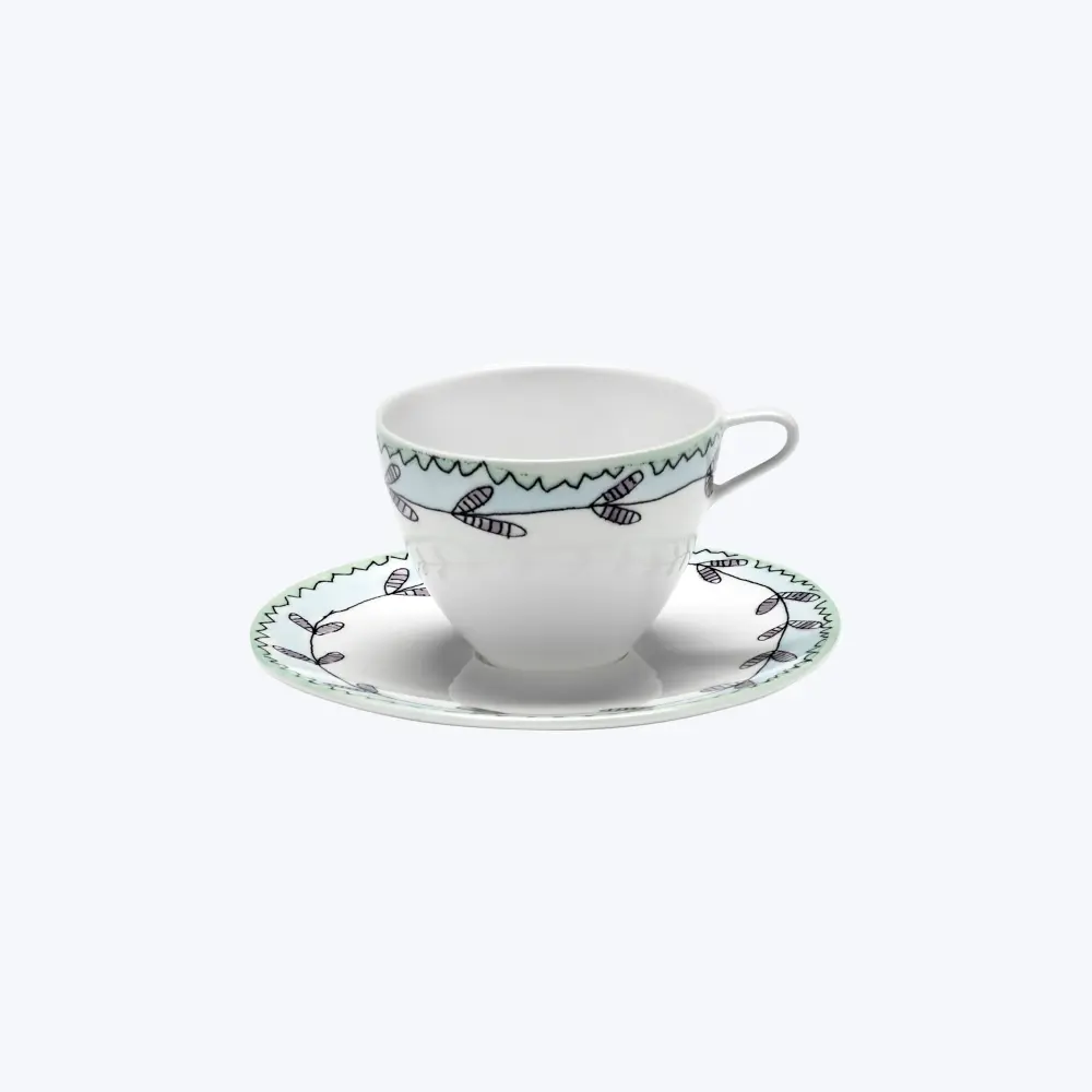 Midnight Flowers Coffee Cup + Saucer