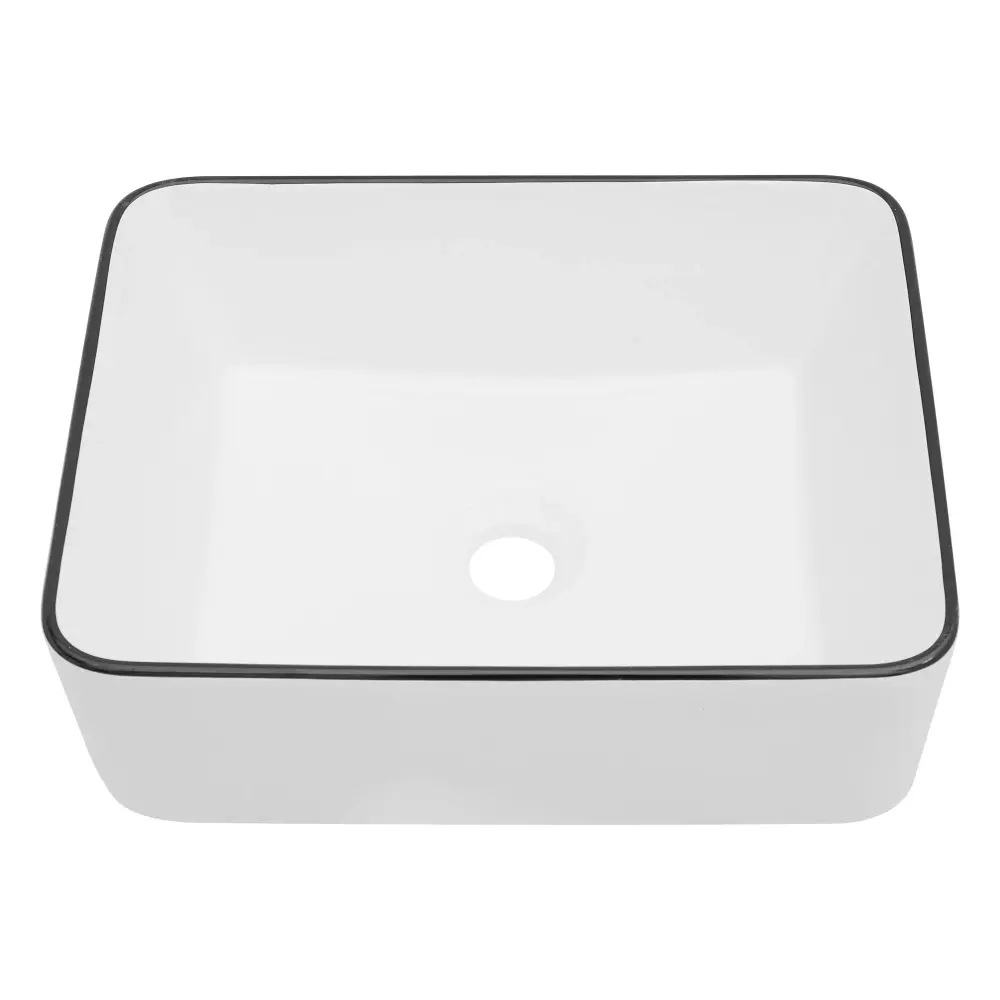 Modern European Style Pottery Rectangular Vessel Bathroom Sink