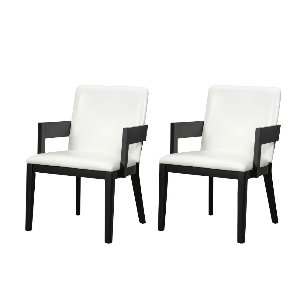 Modern Glossy Dining Chairs place 2), Elegant Upholstery And Ergonomic Design - Black White