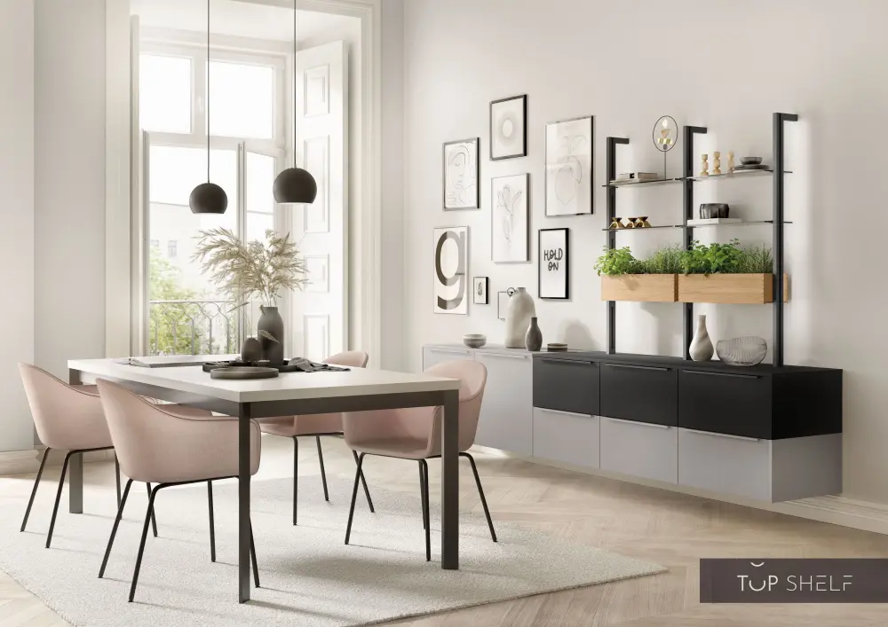 nobilia dining room dining room complete set 303 cm Touch 341 stone slate super matte
