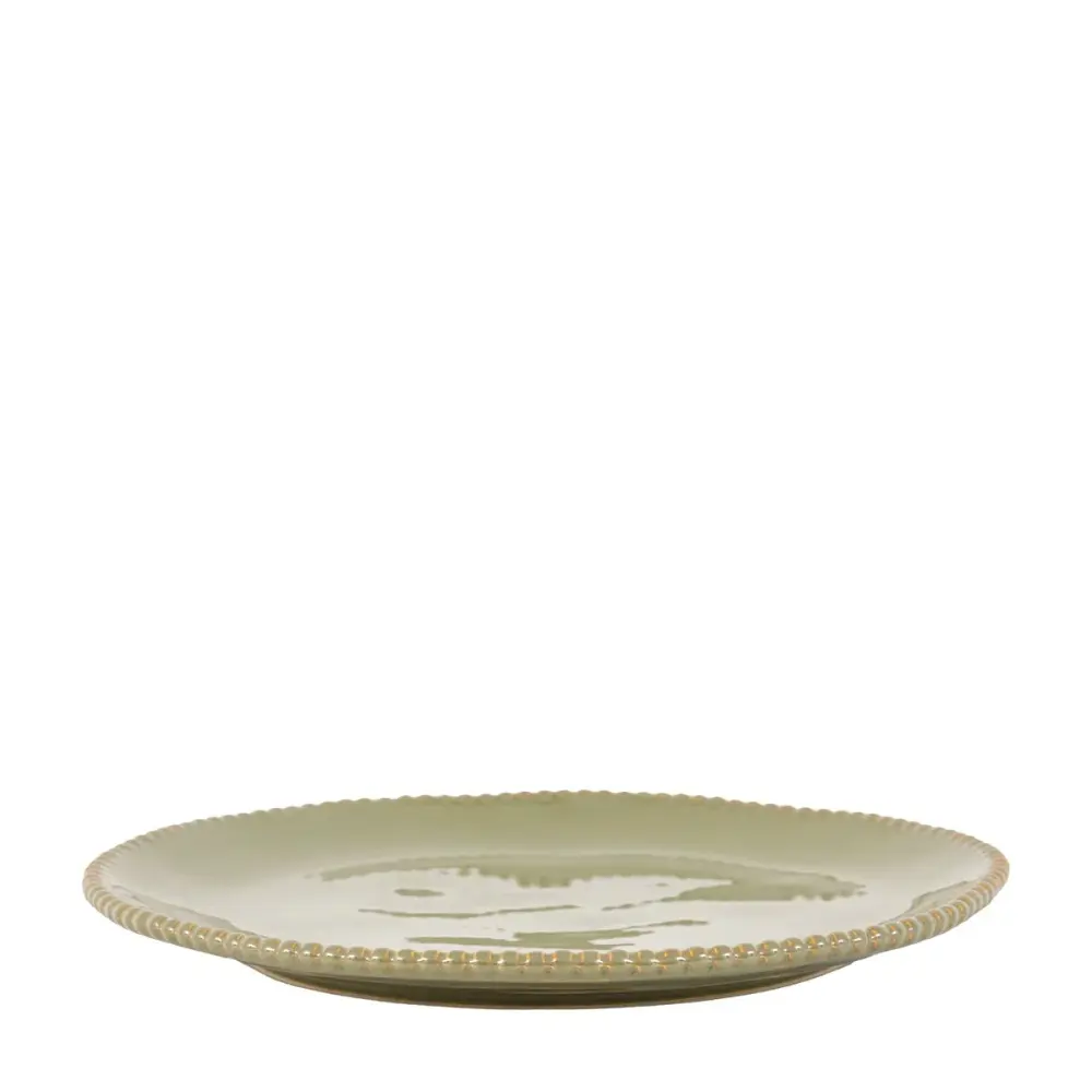Organic Set 4 Beaded Dinner Plate - Olive