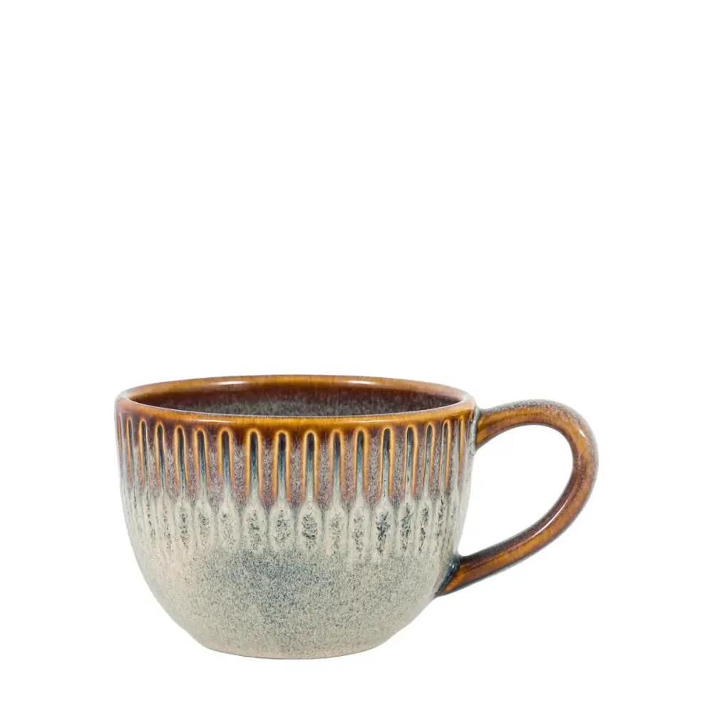 Organic Set 4 Ridged Mug - Stone