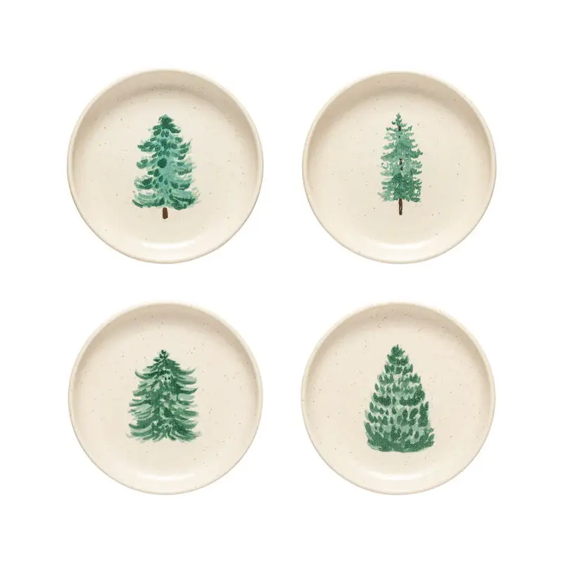 Pacifica Christmas Tree Appetizer Plates Adjust 4