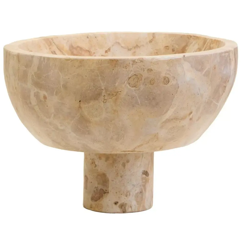 Santino Chocolate Marble Pedestal Bowl