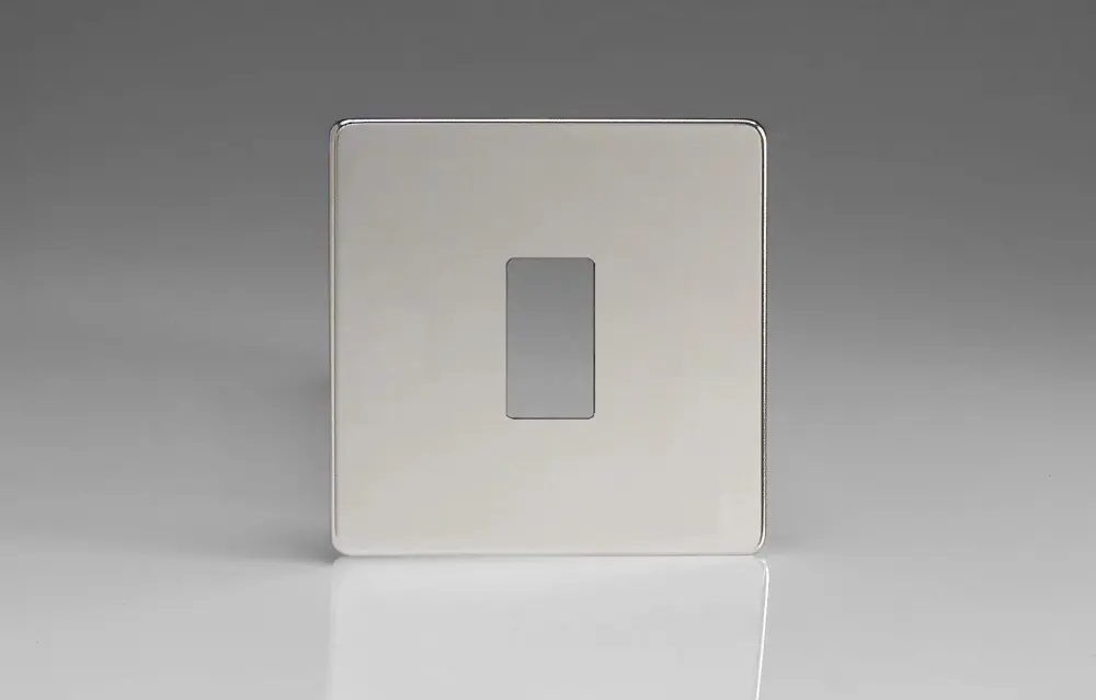 Varilight XDCPGY1S Screwless Polished Chrome 1-Gang PowerGrid Plate unitary Plate)